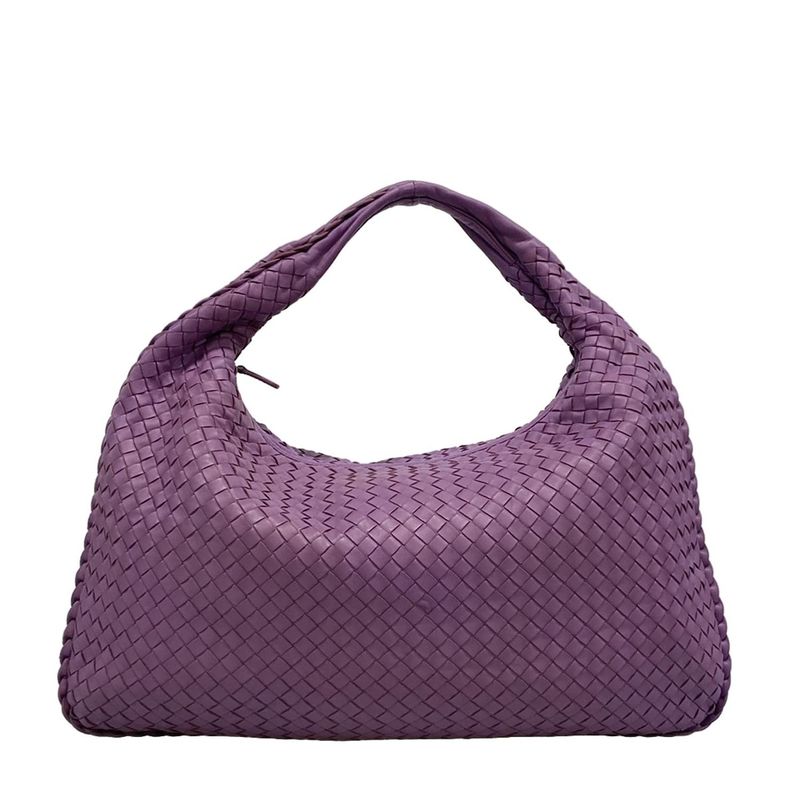 Bottega Veneta Shoulder Bag Large Veneta Bag Purple Leather