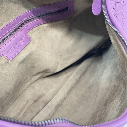 Bottega Veneta Shoulder Bag Large Veneta Bag Purple Leather