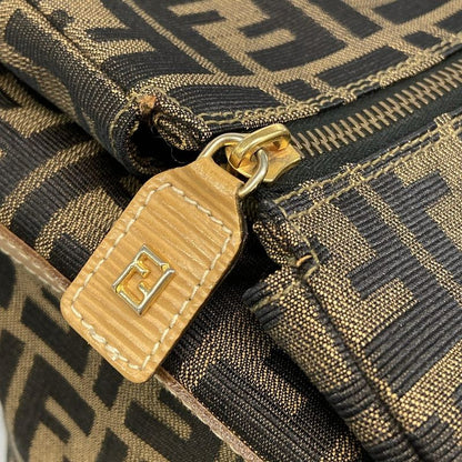 Fendi Boston Bag Zucca Pattern Brown×black×beige Leather