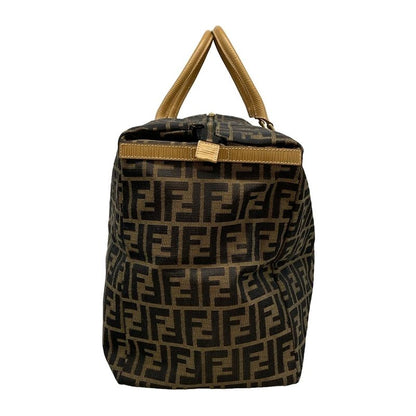 Fendi Boston Bag Zucca Pattern Brown×black×beige Leather