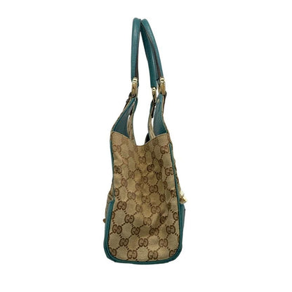 Gucci Tote Bag New Jackie GG Pattern 124407 Beige X Brown X Blue Green Leather