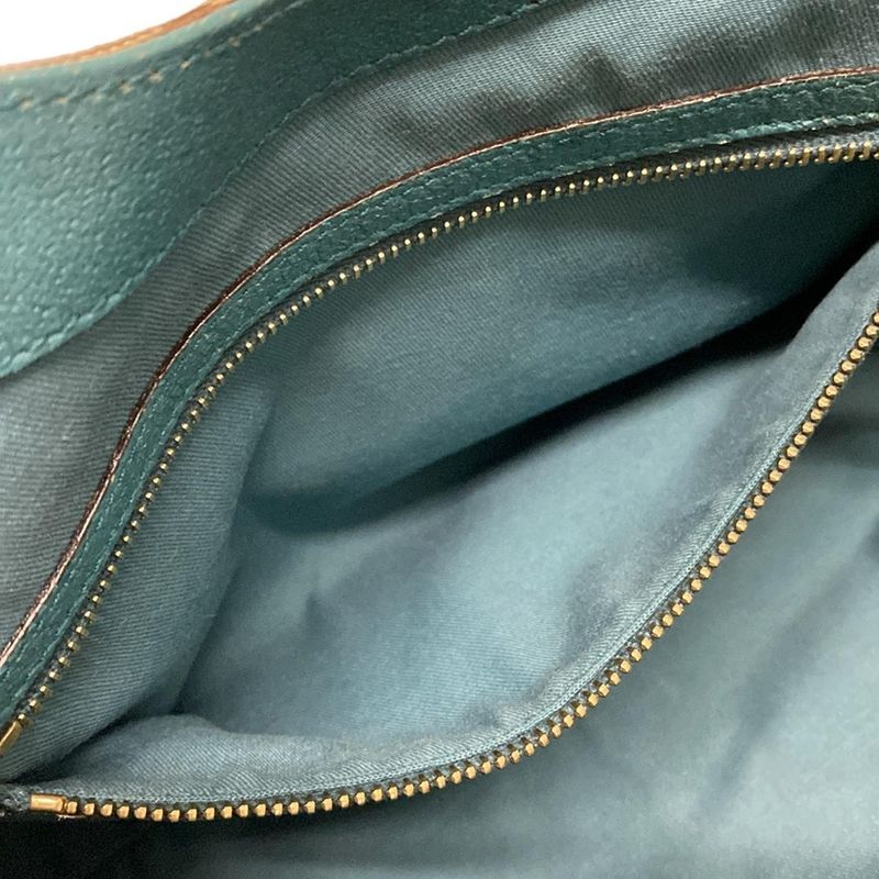 Gucci Tote Bag New Jackie GG Pattern 124407 Beige X Brown X Blue Green Leather