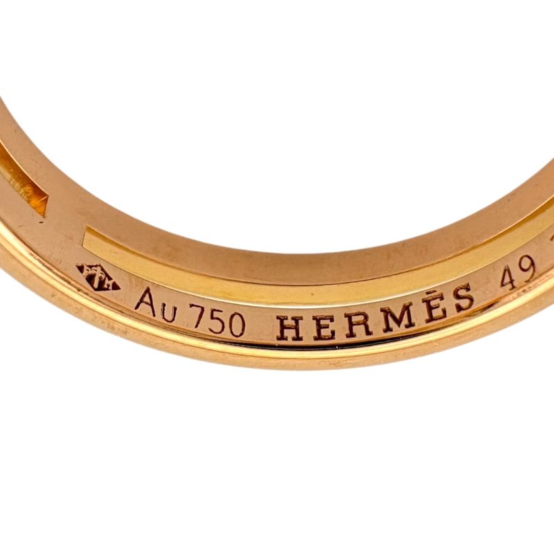 Hermes Ariane Ring Size 9 18k Gold 18K Pink Gold Ladies Hermes Preowned Hermes