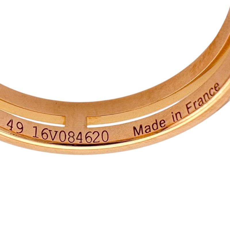 Hermes Ariane Ring Size 9 18k Gold 18K Pink Gold Ladies Hermes Preowned Hermes