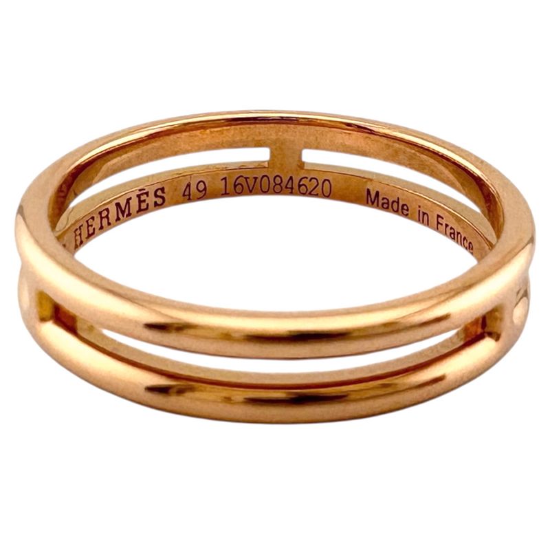 Hermes Ariane Ring Size 9 18k Gold 18K Pink Gold Ladies Hermes Preowned Hermes