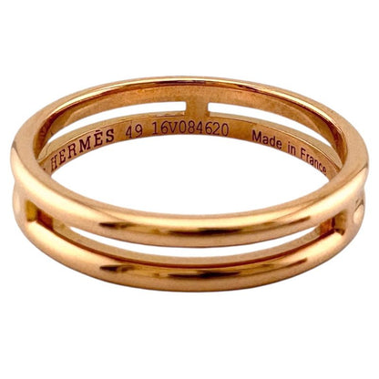 Hermes Ariane Ring Size 9 18k Gold 18K Pink Gold Ladies Hermes Preowned Hermes