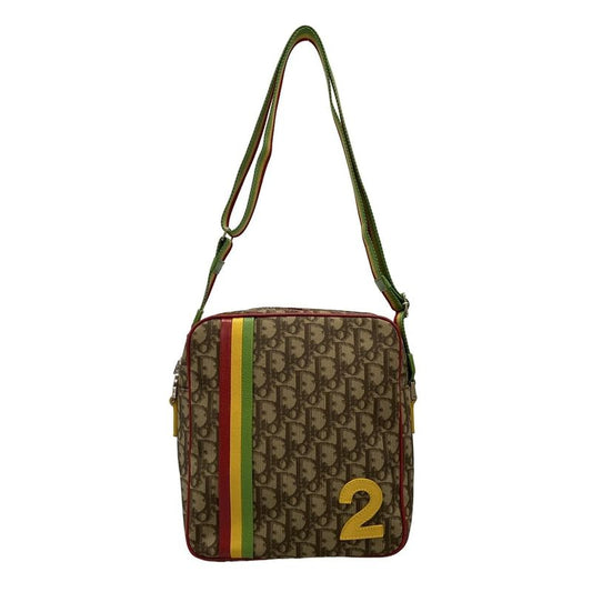 Dior Christian Dior Shoulder Bag Rasta Trotter Beige and Dark Brown Leather
