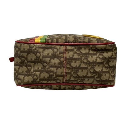 Dior Christian Dior Shoulder Bag Rasta Trotter Beige and Dark Brown Leather