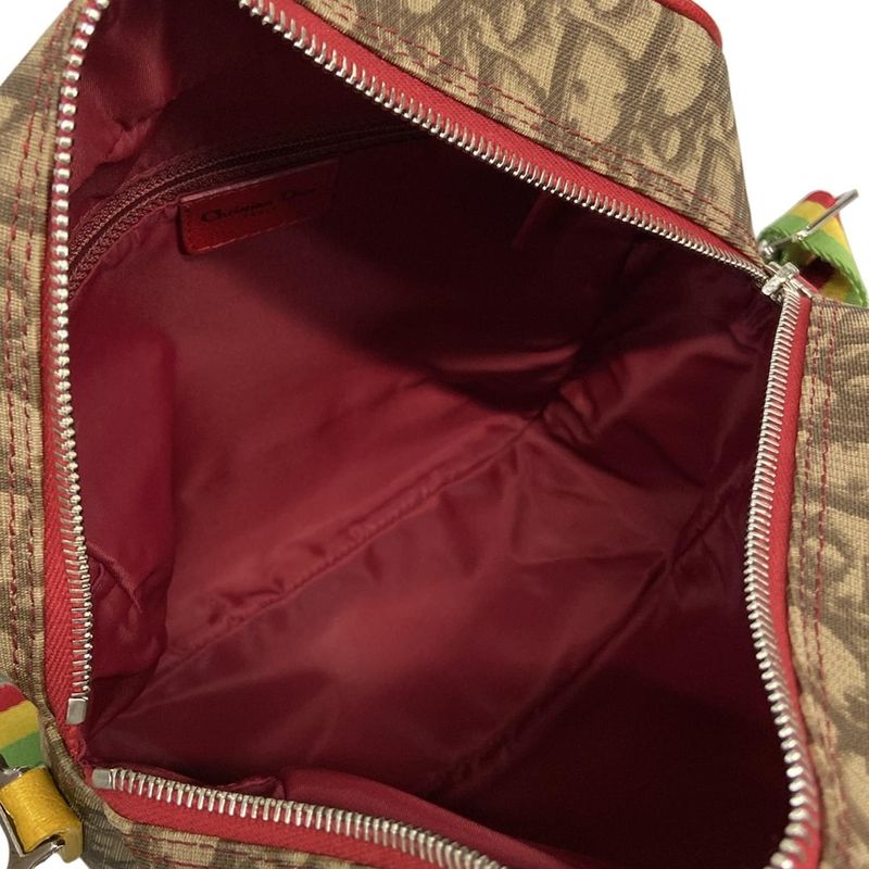 Dior Christian Dior Shoulder Bag Rasta Trotter Beige and Dark Brown Leather