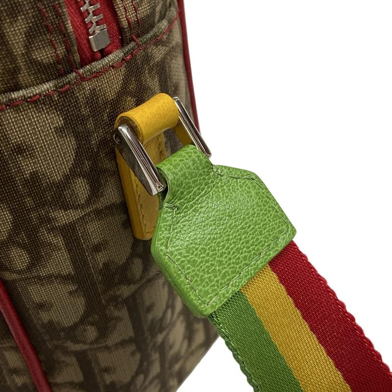 Dior Christian Dior Shoulder Bag Rasta Trotter Beige and Dark Brown Leather