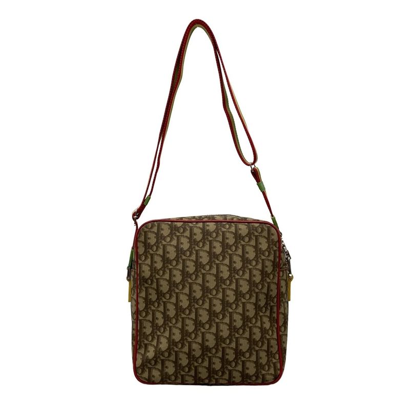 Dior Christian Dior Shoulder Bag Rasta Trotter Beige and Dark Brown Leather