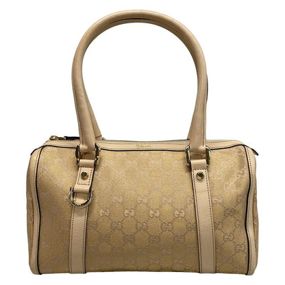 Gucci Handbag Abby GG Pattern 130942 Gold and Pink Beige Leather