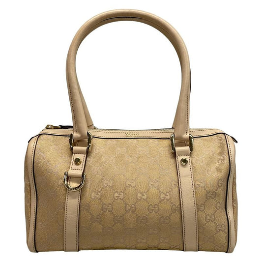 Gucci Handbag Abby GG Pattern 130942 Gold and Pink Beige Leather