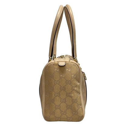 Gucci Handbag Abby GG Pattern 130942 Gold and Pink Beige Leather