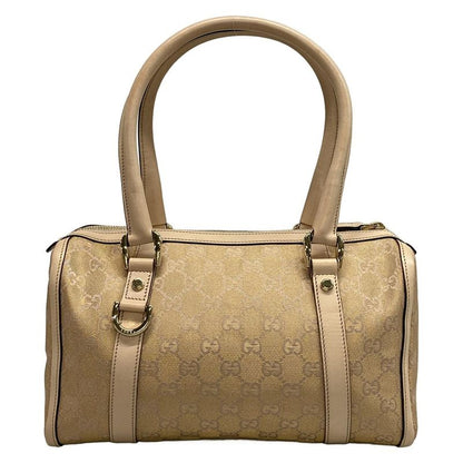 Gucci Handbag Abby GG Pattern 130942 Gold and Pink Beige Leather