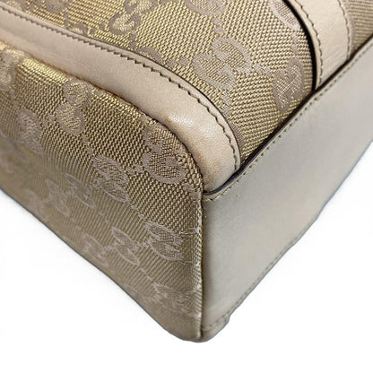 Gucci Handbag Abby GG Pattern 130942 Gold and Pink Beige Leather