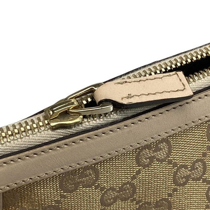 Gucci Handbag Abby GG Pattern 130942 Gold and Pink Beige Leather