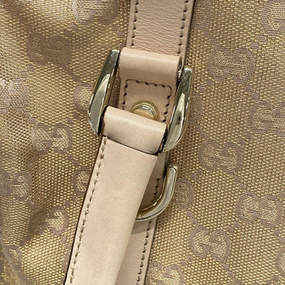 Gucci Handbag Abby GG Pattern 130942 Gold and Pink Beige Leather