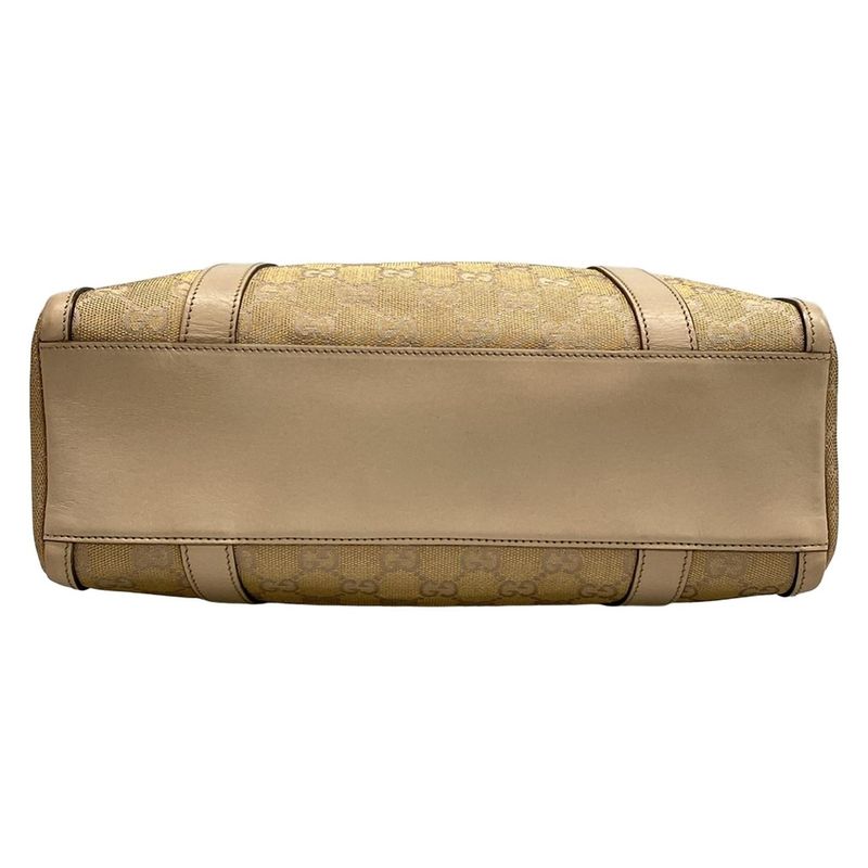 Gucci Handbag Abby GG Pattern 130942 Gold and Pink Beige Leather