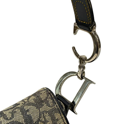 Dior Christian Dior Shoulder Bag Saddle Bag Trotter Ivory and Navy Silver