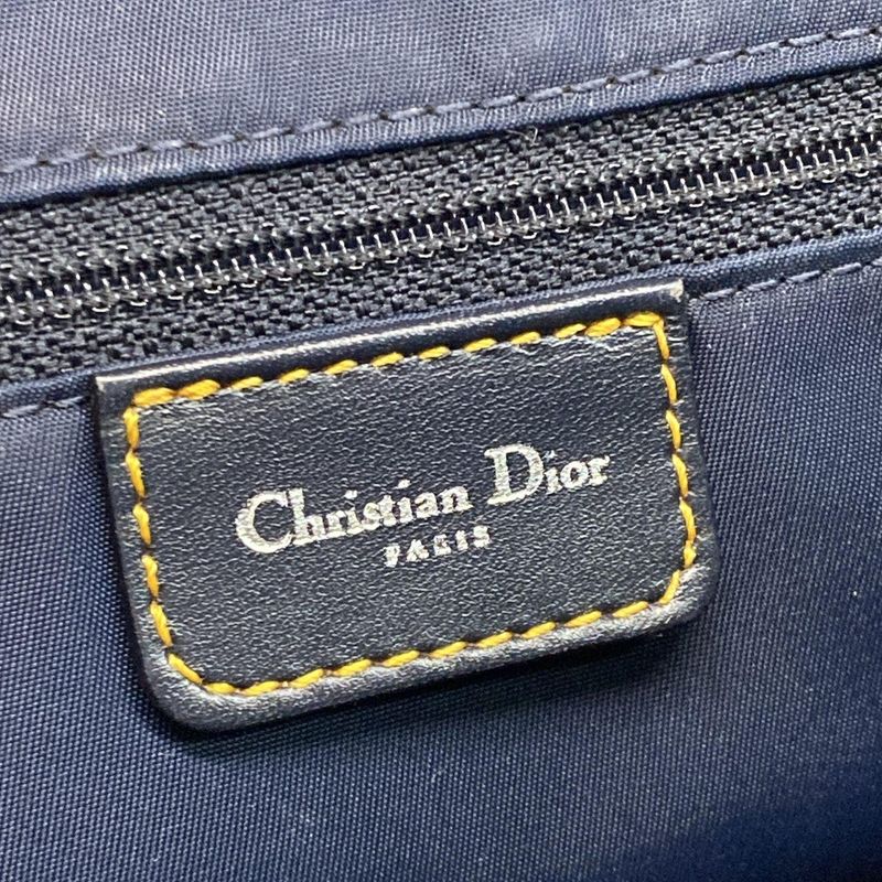 Dior Christian Dior Shoulder Bag Saddle Bag Trotter Ivory and Navy Silver