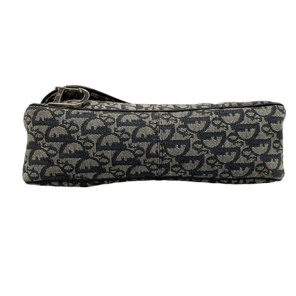 Dior Christian Dior Shoulder Bag Saddle Bag Trotter Ivory and Navy Silver