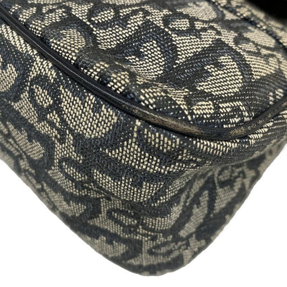 Dior Christian Dior Shoulder Bag Saddle Bag Trotter Ivory and Navy Silver