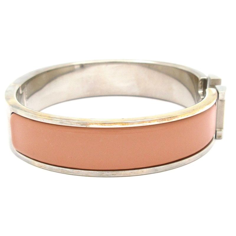 Hermes Bangle Click H Silver and Beige