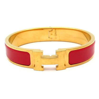 Hermes Bangle Click H Gold and Red