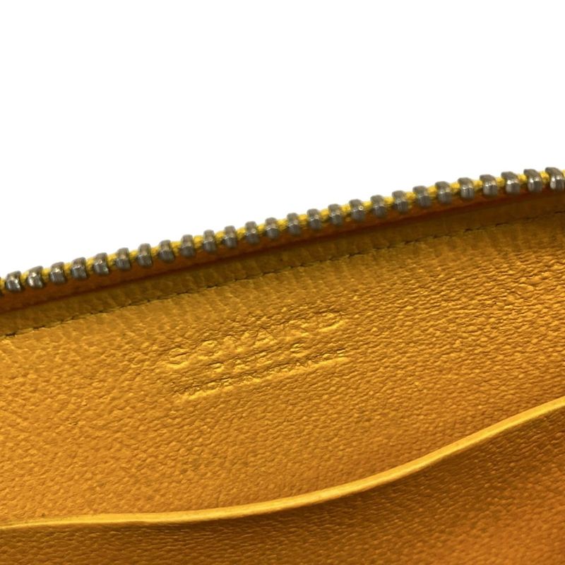 Goyard Coin Case Matignon PM Wallet Yellow Round Zipper Leather