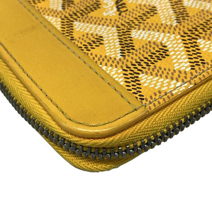 Goyard Coin Case Matignon PM Wallet Yellow Round Zipper Leather
