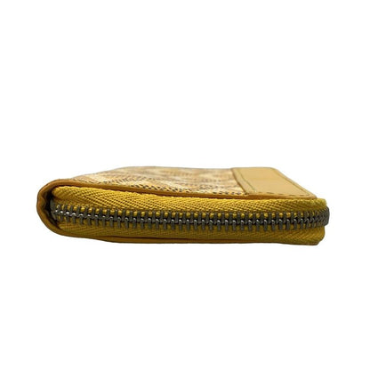Goyard Coin Case Matignon PM Wallet Yellow Round Zipper Leather