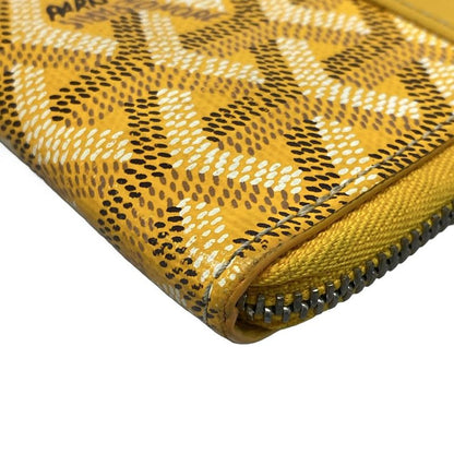 Goyard Coin Case Matignon PM Wallet Yellow Round Zipper Leather