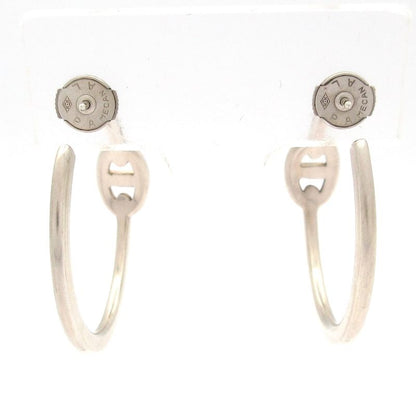 Hermes Earrings Chaine D'ancre Silver Hoop