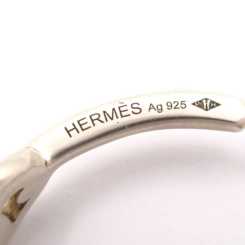 Hermes Earrings Chaine D'ancre Silver Hoop