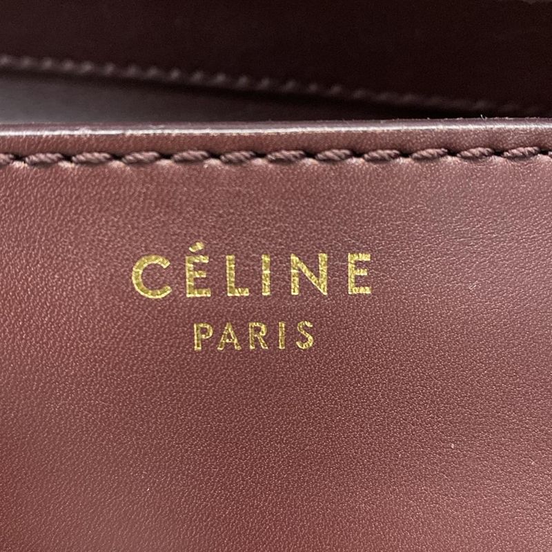 Celine Handbag Luggage Mini Shopper Bordeaux Leather