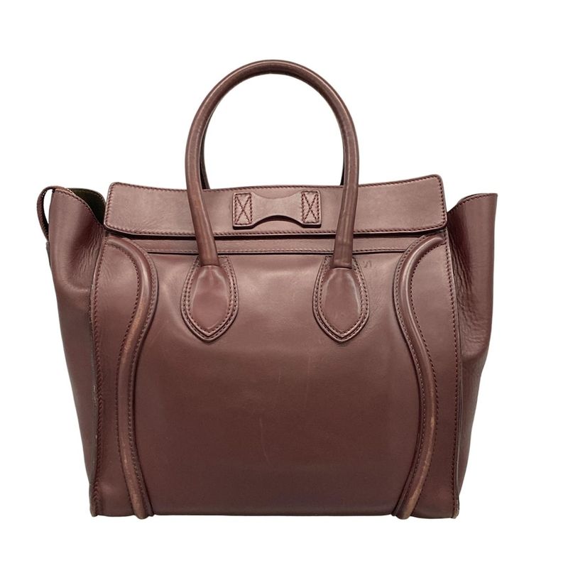 Celine Handbag Luggage Mini Shopper Bordeaux Leather