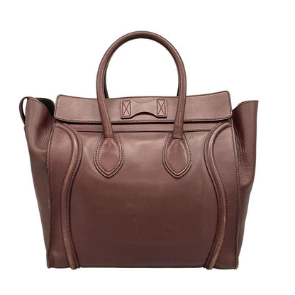 Celine Handbag Luggage Mini Shopper Bordeaux Leather