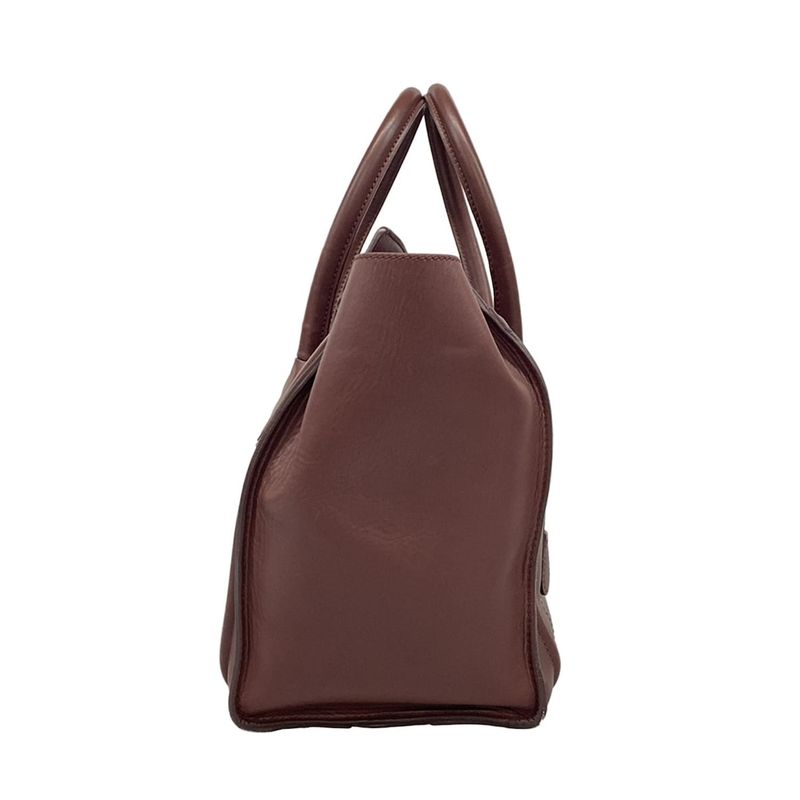 Celine Handbag Luggage Mini Shopper Bordeaux Leather