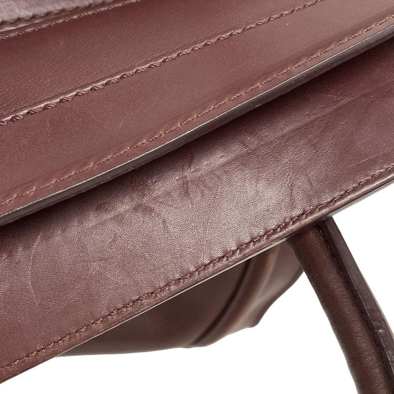 Celine Handbag Luggage Mini Shopper Bordeaux Leather