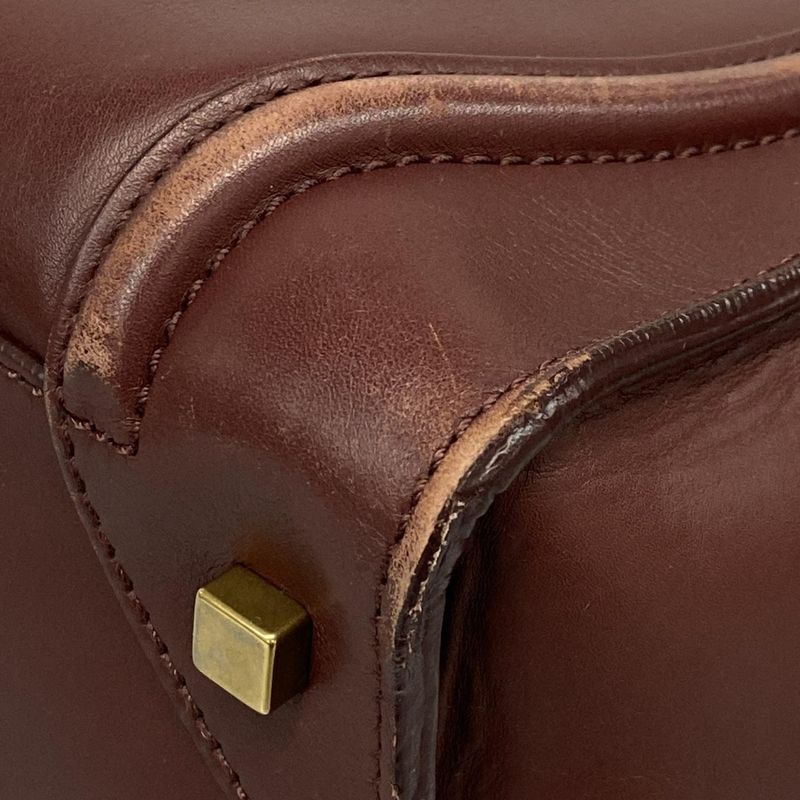 Celine Handbag Luggage Mini Shopper Bordeaux Leather