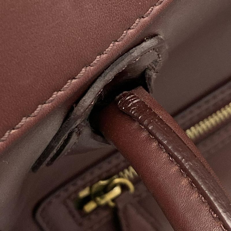 Celine Handbag Luggage Mini Shopper Bordeaux Leather