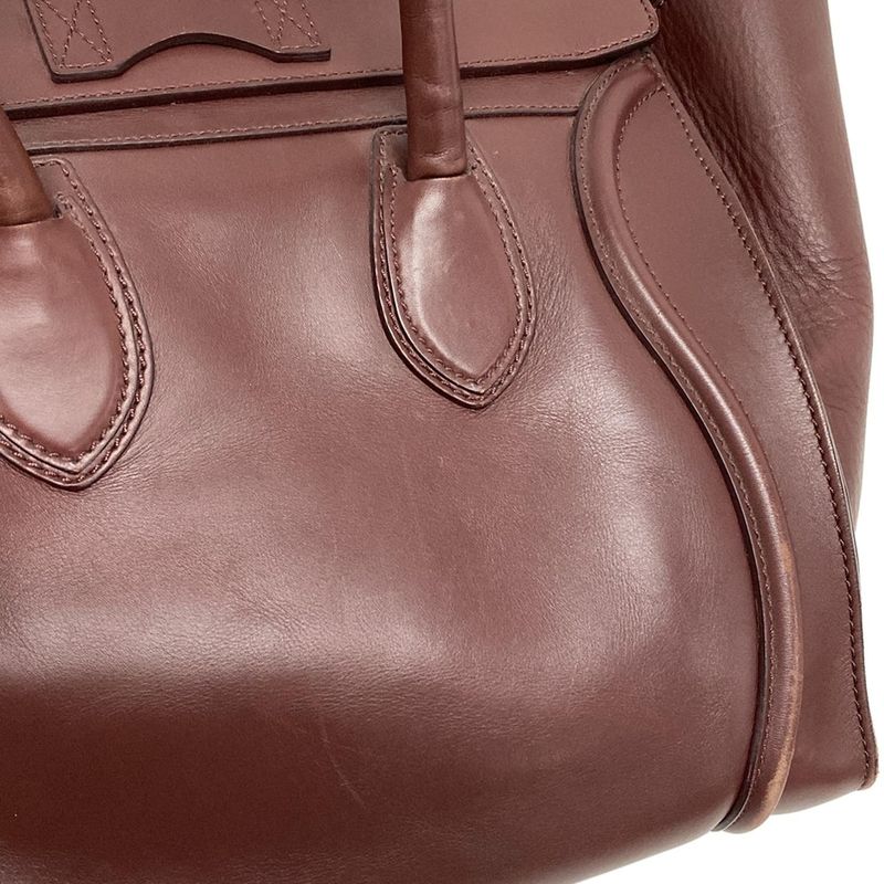 Celine Handbag Luggage Mini Shopper Bordeaux Leather