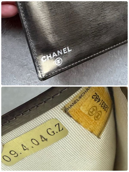 Chanel Coco Long Wallet with Clasp Gold Leather Bifold Wallet Authenticity