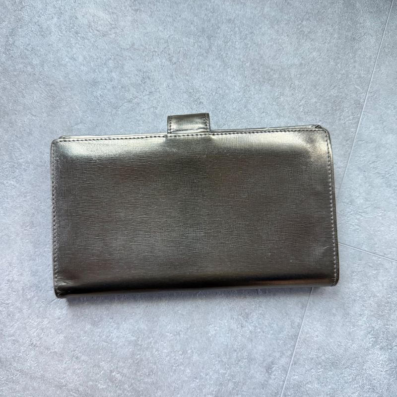 Chanel Coco Long Wallet with Clasp Gold Leather Bifold Wallet Authenticity