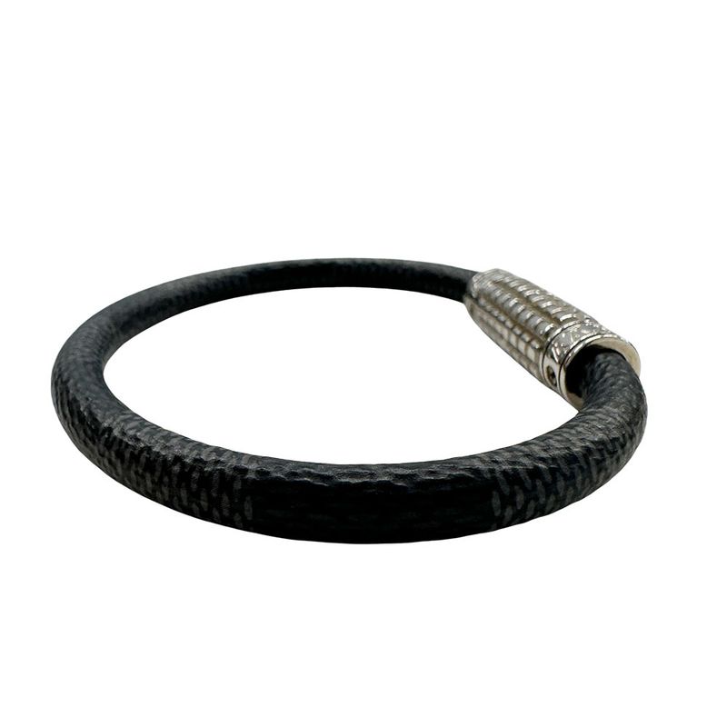 Louis Vuitton Bracelet Women Men Brand Graphite Damier Graphite Canvas Bracelet