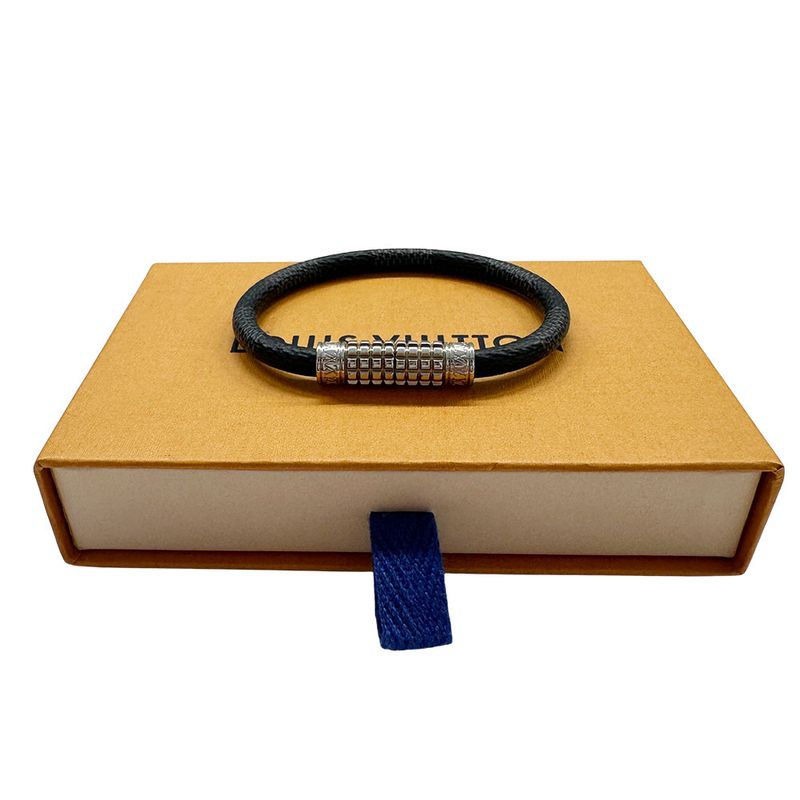 Louis Vuitton Bracelet Women Men Brand Graphite Damier Graphite Canvas Bracelet