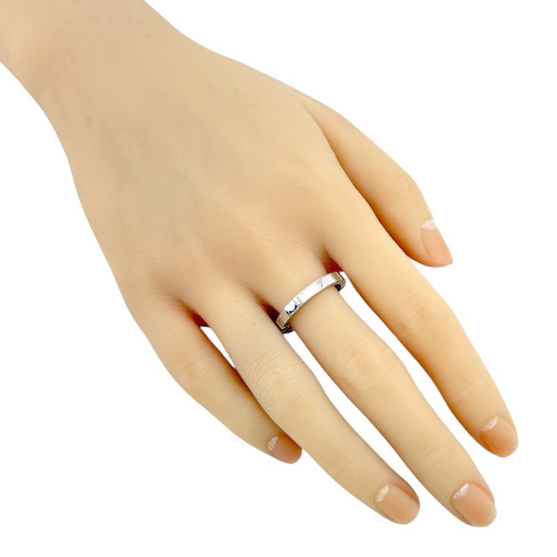 Cartier Lanier Ring Size 18.5 18k Gold 18kwhite Gold Unisex Cartier Preowned