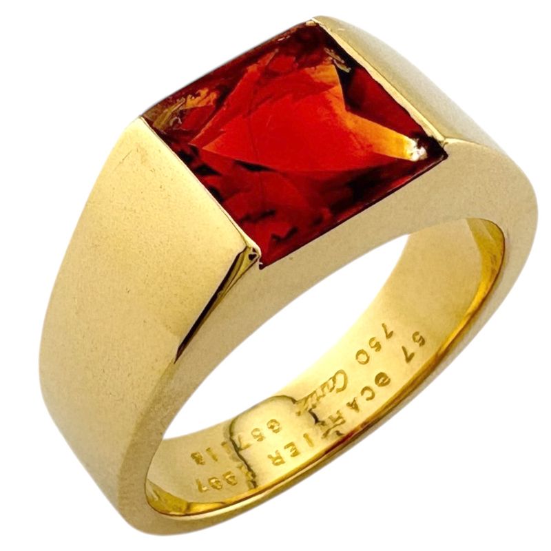 Cartier Tank Citrine Ring Size 17 18k Gold 18K Yellow Gold Citrine Unisex