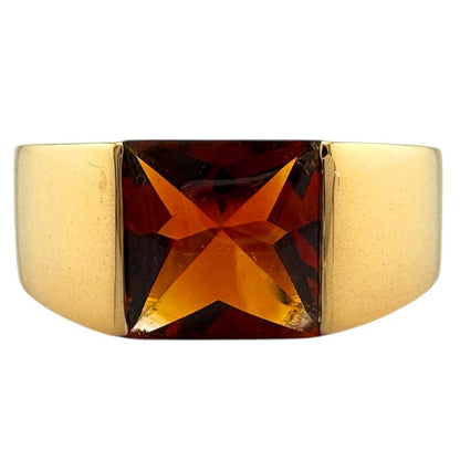 Cartier Tank Citrine Ring Size 17 18k Gold 18K Yellow Gold Citrine Unisex